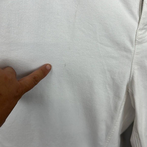 NWT J.Jill Denim High Rise Straight Leg Fringe Hem Crop White Sz 20 - Picture 8 of 13